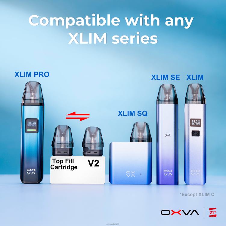 OXVA vape flavors - grijs XN82T83 OXVA XLIM V3 cartridge bovenkant vullen